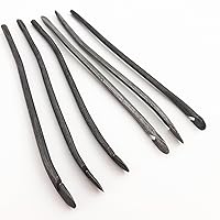 SHANHAITONGWAN 6pcs 5#-3 Leather Craft Shoemaker Cobbler Sewing Stitching Hook Awl Needle Tool Set