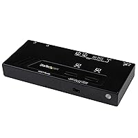 StarTech.com 2x2 HDMI Matrix Switch with Remote - 1080p Automatic & Priority Switcher - Video Wall Auto Selector Splitter Box - Audio Out (VS222HDQ),Black