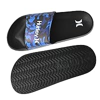 Hurley Naia Slides for Girls and Boys - Comfortable Slip-On Kids Sandals with Adjustable Strap, Unisex Slides for Indoor and Outdoor, Adjustable Sporty Slides for The Beach and Pool