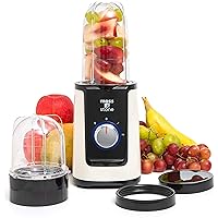 Moss & Stone Smoothie Blender, Compact Personal Blender with Additional Blender Cups Bullet Shape For Frozen Drinks, Mini Blender & To-Go Portable Cups with Lids, Juice Blender & Smoothie Maker