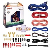 Pyle Car Audio Wiring Kit - 20ft 8 Gauge Power Wire 1000 Watt Amplifier Hookup for Battery Head Unit & Stereo Speaker Installation Sound System - Marine Grade Cable Wired & Gold Plated Fuse PLMRAKT8