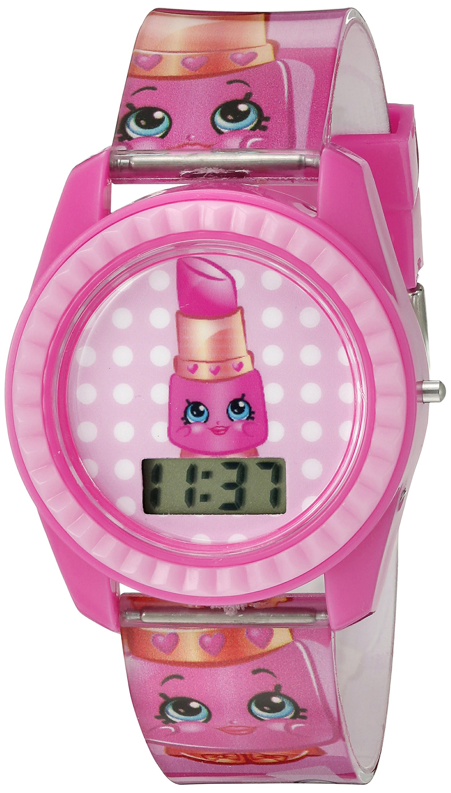 Accutime Shopkins Kids' KIN4001 Digital Display Quartz Pink Watch