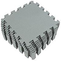 Yostrong® 18 Tiles Interlocking Puzzle Foam Baby Play Mat for Playing - EVA Babies Crawling Mat | Rubber Floor Work Out Mats for Home Gym. Gray. YOC-Lb18N
