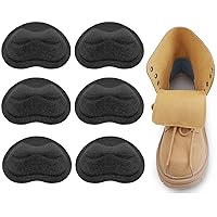 Leather Heel Pads Liner Cushions,Inserts for Loose Shoes, Improved Shoe Fit and Comfort,Prevent Heel Slip and Blister(3 Pairs, Black)