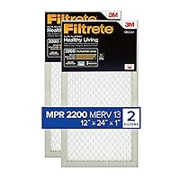 12x24x1 AC Furnace Air Filter, MERV 13, MPR 2200, Elite Allergen, Bacteria & Virus Filter, 3-Month Pleated 1-Inch Electrostatic Air Cleaning Filter, 2-Pack (Actual Size 11.69x23.69x0.78 in)