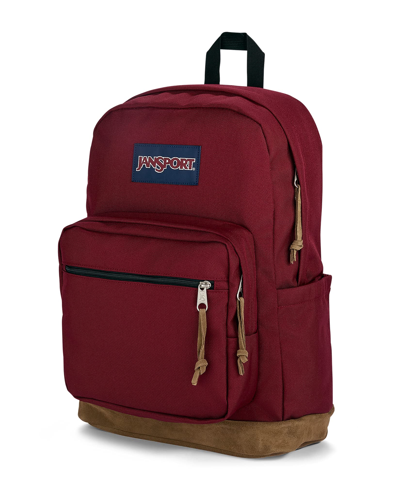 JanSport Right Pack Backpack - Travel, Work, or Laptop Bookbag with Leather Bottom, Russet Red