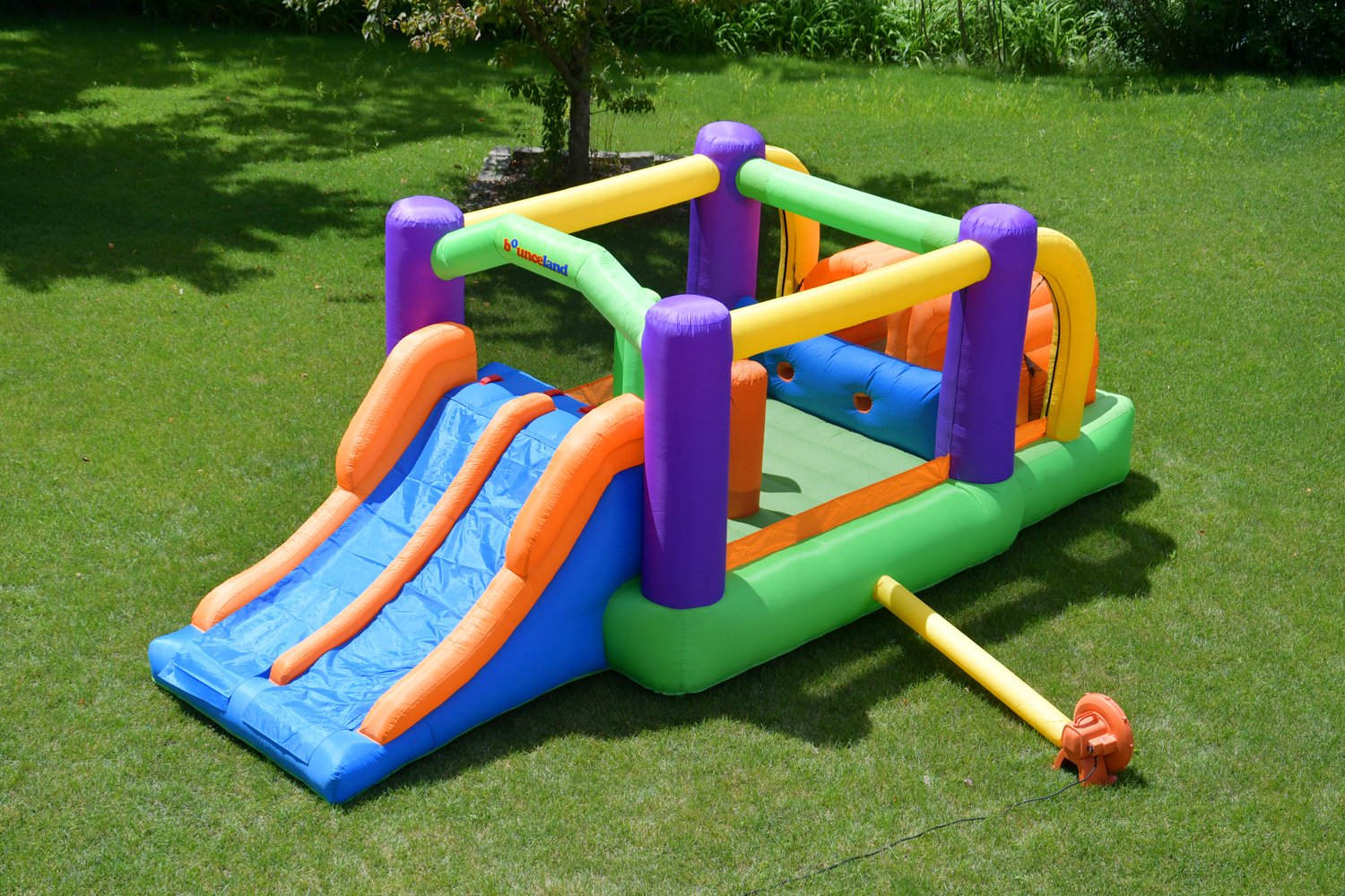 Bounceland Bounce House Inflatable Bouncer Obstacle Pro-Racer Combo Slides