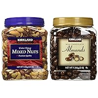 Mixed Nuts and Milk Chocolate Roasted Almonds Bundle - Includes Kirkland Signature Fancy Mixed Nuts (2.5 LB) and Milk Chocolate Roasted Almonds (3.0 LB )