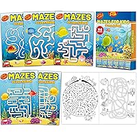 Wiooffen 168 Pages Under The Sea Maze Books for Kids Ages 3-8, 6-Pack- 6 Beginner Level Kids Activity Books Busy Books Ocean Animals Activity Books Coloring Books Fun Games Birthday Gifts Supplies