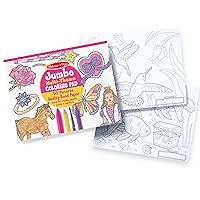 Melissa & Doug Jumbo 50-Page Kids' Coloring Pad - Horses, Hearts, Flowers, and More, 0.25