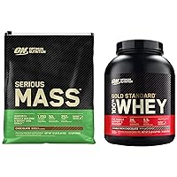 Serious Mass Weight Gainer Protein Powder & Gold Standard 100% Whey Protein Powder, Double Rich Chocolate, 5 Pound (Packaging May Vary)
