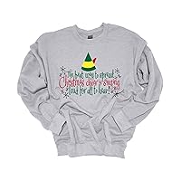 Unisex Christmas Sweatshirt Best Way To Spread Christmas Cheer Elf Festive Holiday Crewneck Sweatshirt