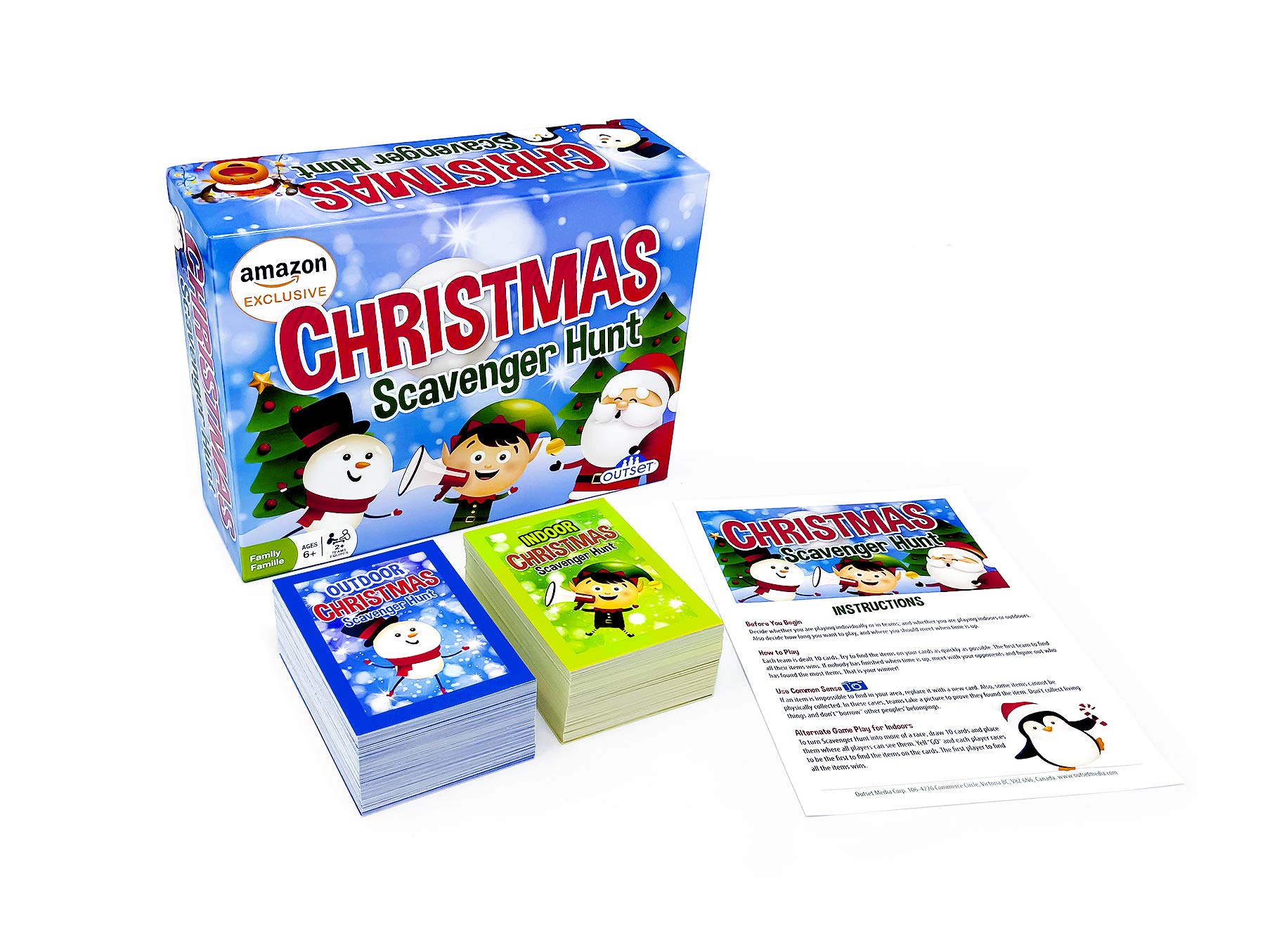 Christmas Scavenger Hunt Game (Amazon Exclusive) – Contains 220 Cards – Christmas Themed Party Game for 2 or More Players Ages 6 and up by Outset Media