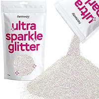 Hemway Premium Ultra Sparkle Glitter Multi Purpose Metallic Flake for Arts Crafts Nails Cosmetics Resin Festival Face Hair - Mother of Pearl Iridescent - Fine (1/64