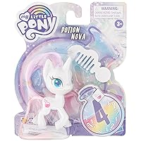My Little Pony Potion Nova Potion Pony Figure - 3-Inch White Pony Toy with Brushable Hair, Comb, and 4 Surprise Accessories