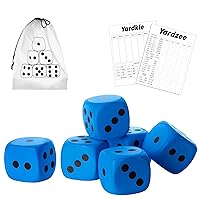 Outdoor Games Large Foam Dice 3.5 Inches Set of 6 with Two Game Play with Carry Bag