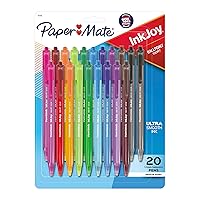 Paper Mate InkJoy 100RT Retractable Ballpoint Pens, Medium Point (1.0mm), Assorted, 20 Count