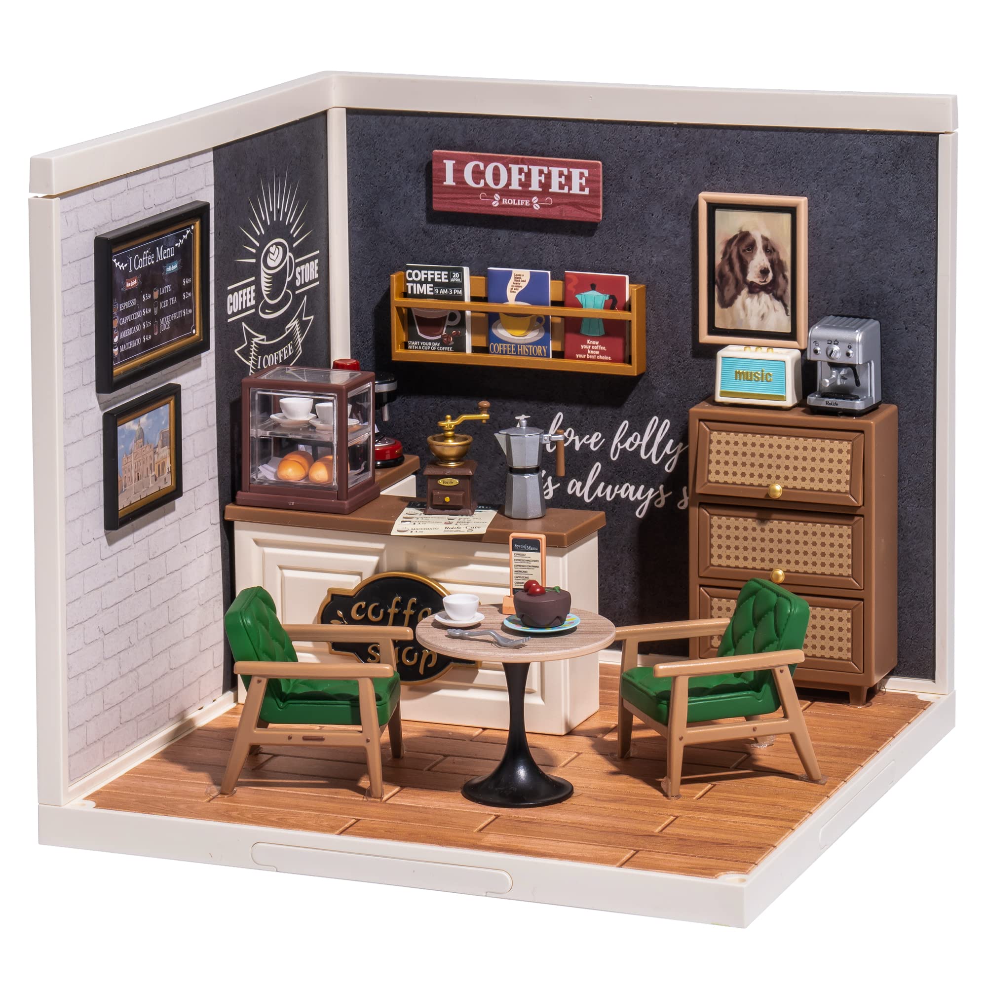 Mua ROBOTIME DIY Miniature House Kit with Furnitures Tiny Cafe ...