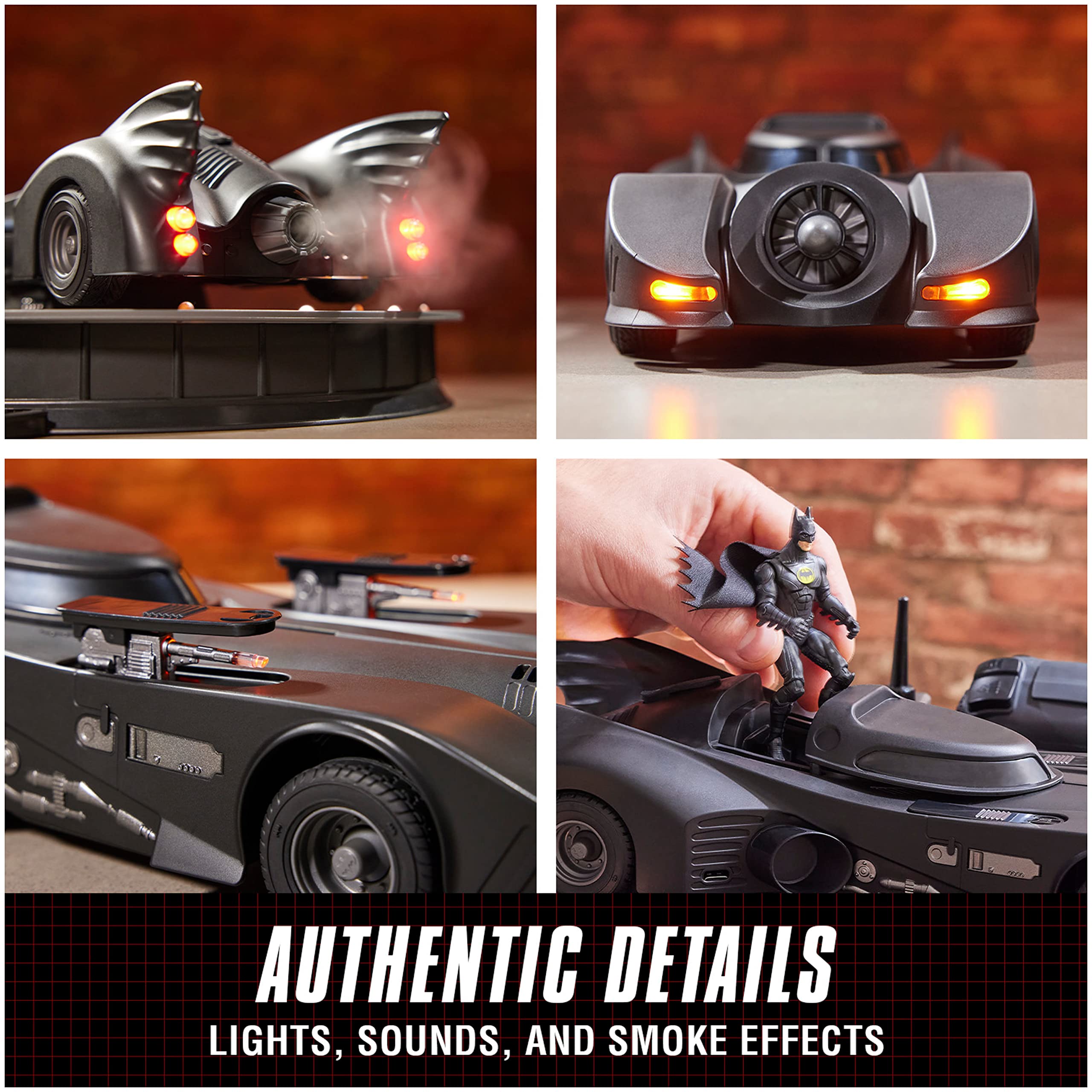 DC Comics, Official 1989 Batmobile RC, Exclusive Batman Figure, Limited Edition Collector's Item, Smoke Effects, Batcave Chargeable Base, Ages 14+
