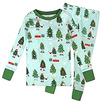 HonestBaby Multipack 2 4-Piece Pajamas Sleepwear Holiday 100% Organic Cotton Infant Baby and Toddler Boys, Girls, Unisex