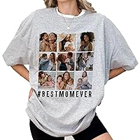 DuminApparel Best Mom Ever Upload Photo T Shirt, Personalized Photo T-Shirt, Gifts for Mom Mother from Son Daughter, Gifts for Mother's Day Multi