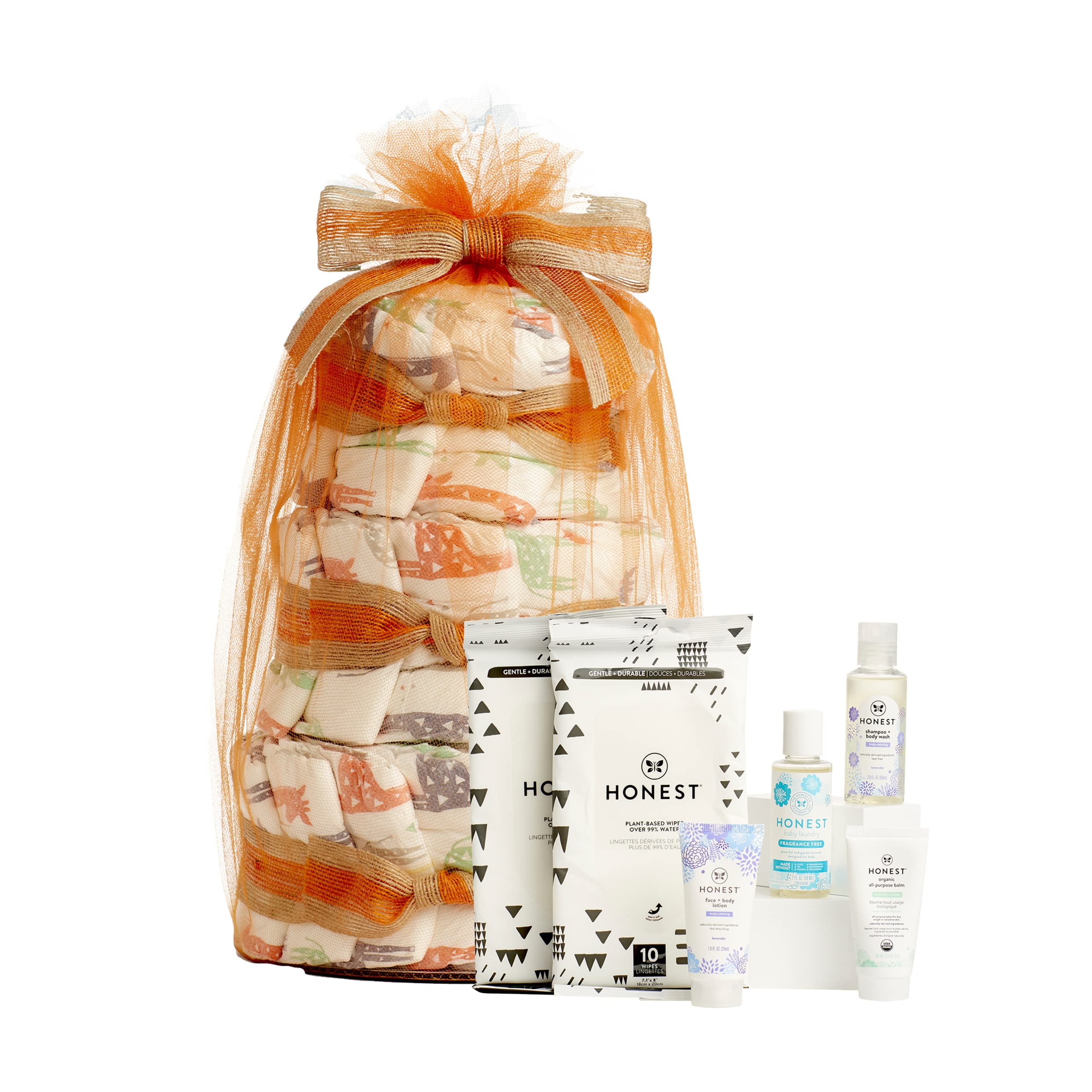 The Honest Company Diaper Cake | Clean Conscious Diapers, Baby Personal Care, Plant-Based Wipes | Giraffes | Regular, Size 1 (8-14 lbs), 35 Count