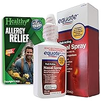 Equate Fast-Acting Nasal Spray Phenylephrine HCL 1% Decongestant and Vital Volumes Allergy Tips Card | Bundle
