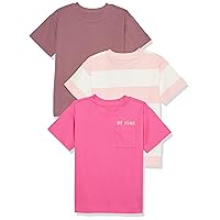 Amazon Essentials Unisex Kids and Toddlers' Modern Short-Sleeve T-Shirt, Pack of 3