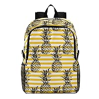 ALAZA Hand Drawn Striped Pineapple Lightweight Backpack for Daily Shopping Travel