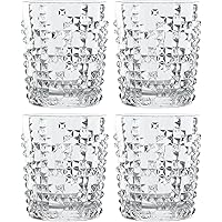 Nachtmann Punk Collection Whiskey Tumblers | Set of 4 Clear Crystal Glass for Scotch, Cocktail, Liquor or Bourbon | Dishwasher safe