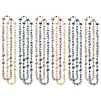 Beistle 12 Piece Colorful Plastic Happy Birthday Necklaces Party Favors, 36