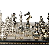 Collectible Premium Luxury Brass Chess Pieces Chess Set Board Game Chess Sets for Adults, Kids Gift (12X12X4)