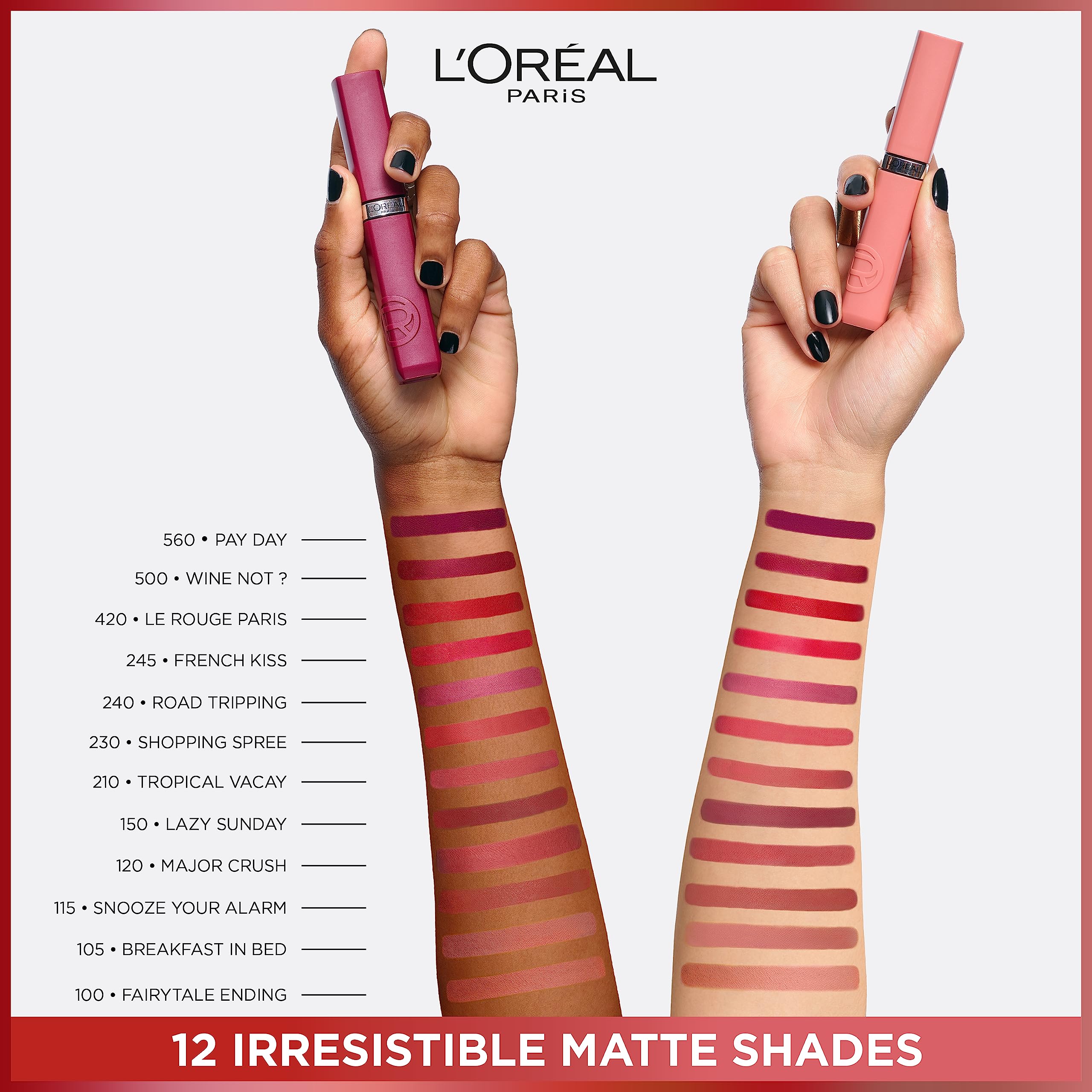 L'Oreal Paris Infallible Matte Resistance Liquid Lipstick, up to 16 Hour Wear, Tropical Vacay 210, 0.17 Fl Oz