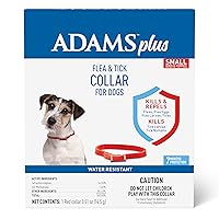 Adams Plus Flea & Tick Collar for Dogs, 7-Month Protection, Adjustable Collar Fits Small Dogs & Puppies, Kills & Repels Fleas, Flea Eggs, Flea Larvae, and Ticks, Kills Tick Larvae and Tick Nymphs