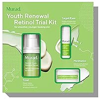 Murad Youth Renewal Retinol Trial Kit – Anti-Aging Retinol Youth Skincare Set with Trial Size Retinol Youth Renewal Serum for Face, Retinol Eye Serum & Retinol Night Cream - Anti-Aging Creams Kit