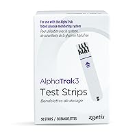 AlphaTRAK 3 Test Strips for Use 3 Blood Glucose Monitoring System for Cats, Dogs, and Horses 50 Test Strips