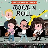 TF PUBLISHING 2024 Rock n Roll Biographies Favorites Wall Calendar | Large Grids for Appointments | Vertical Monthly Wall Calendar 2024 | Home and Office Organization | Premium Matte Paper | 12