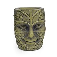 Christopher Knight Home Elliott Outdoor Mother Earth Urn, Antique Green Finish