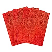 Hygloss Products Holographic Self-Adhesive Paper Sheets, Made in USA - 8-1/2 x 11 Inches, Red, 5 Pack