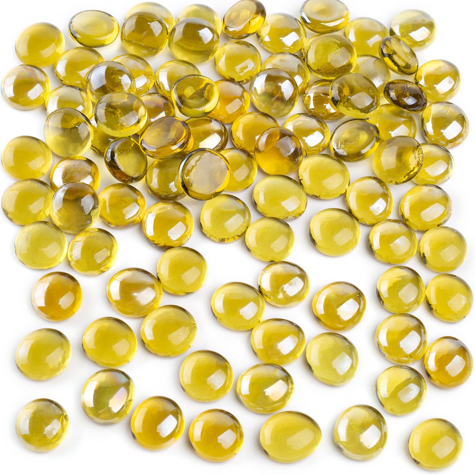 Mua FUTUREPLUSX Flat Glass Marbles 1Lb, Yellow Flat Glass Pebbles ...