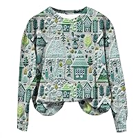Christmas Costumes for Women,Women's Casual Fashion Christmas Printing Long Sleeve O-Neck Pullover Top Blouse