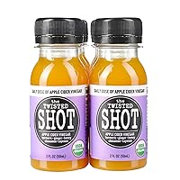 The Twisted Shot | Apple Cider Vinegar Shots with Turmeric, Ginger, Cinnamon, Honey & Cayenne | Wellness Drink | 100% USDA Certified Organic | Gut Health | 6-Pack of 2oz Shots, Liquid