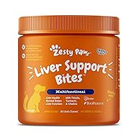 Zesty Paws Liver Support Supplement for Dogs - with Milk Thistle Extract, Turmeric Curcumin, Choline - Soft Chew Formula - for Dog Liver Function