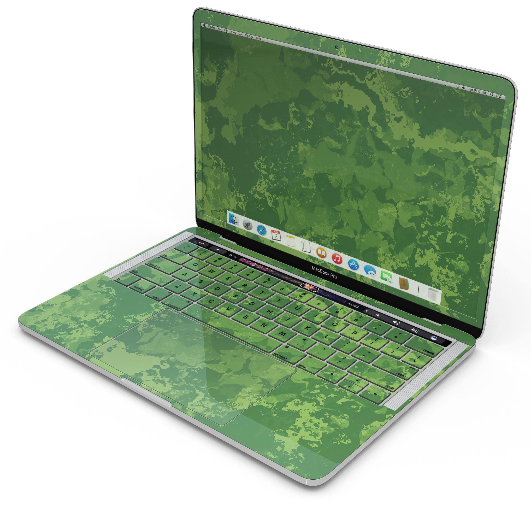 Design Skinz Veil CAMO - Spectre GreenFull-Body Wrap Scratch Resistant Decal Skin-Kit Compatible withMacBook Pro 13