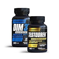 2X-TESTO Stack | DIM 3X & Testodren Bundle | Support Testosterone Levels | Improve Muscle Growth | Made in USA
