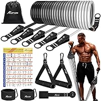 HPYGN Resistance Bands, 5 Different Weights Fitness Bands Sets with Handles, Ankle Straps and Door Anchor, Portable Backpack, for Indoors, Home, Gym and Outdoor Use