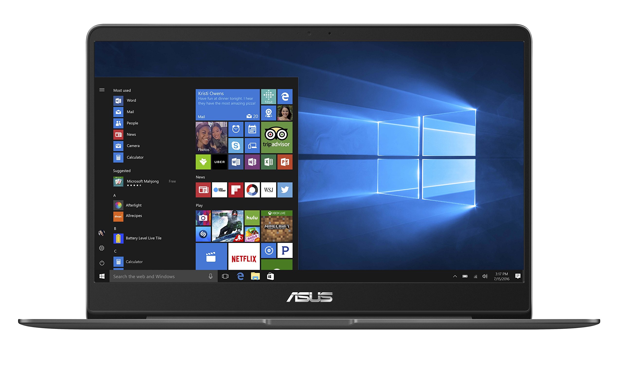 ASUS ZenBook 14 Thin and Light Laptop - 14” Full HD WideView, 8th gen Core i7-8550U Processor, 16GB DDR3, 512GB SSD, Backlit KB, Fingerprint Reader, Grey, Windows 10 Home - UX430UA-DH74