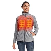 Women’s Heated Jacket-Full Zip Fleece Jacket with Battery Pack