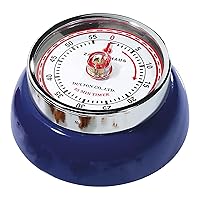 Zassenhaus Magnetic Retro 60 Minute Kitchen Timer, 2.75-Inch, Navy Blue