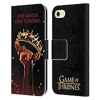 Head Case Designs Officially Licensed HBO Game of Thrones One Throne Key Art Leather Book Wallet Case Cover Compatible with Apple iPhone 7/8 / SE 2020 & 2022